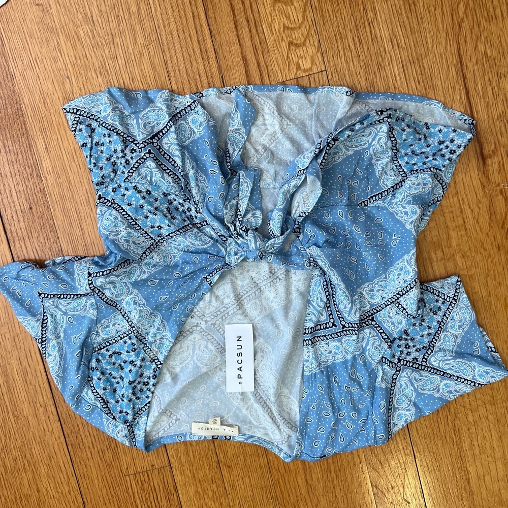 PacSun LA hearts blue blouse- extra small